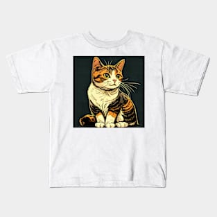 Cool Cat Thinking About Life - Cat Lover Kids T-Shirt